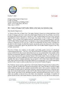 Image of Mayor Sarmiento letter with link to full text