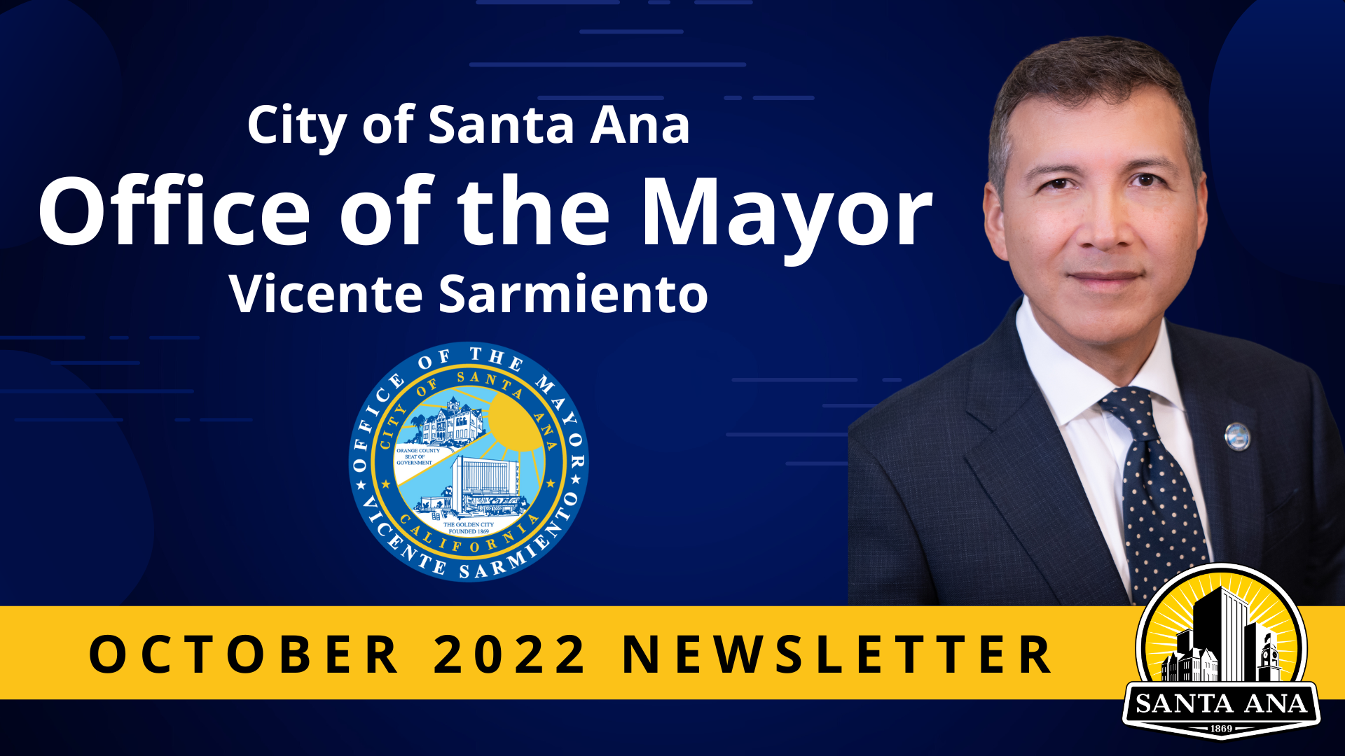 Mayor Sarmiento's Newsletter Header in Opens Sans