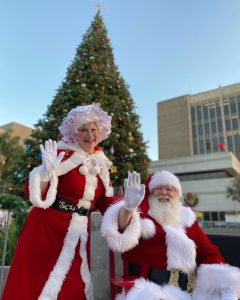 Mr. and Mrs. Claus at the Santa Ana Winter Village