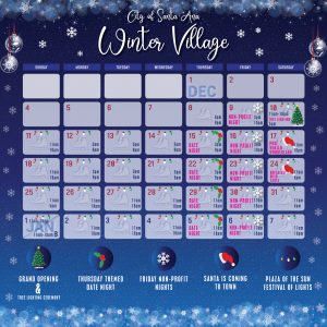 Event calendar for 2022 Winter Village