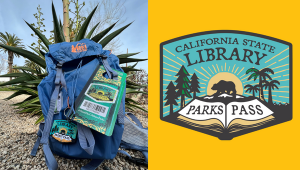 california state library logo and park pass backup