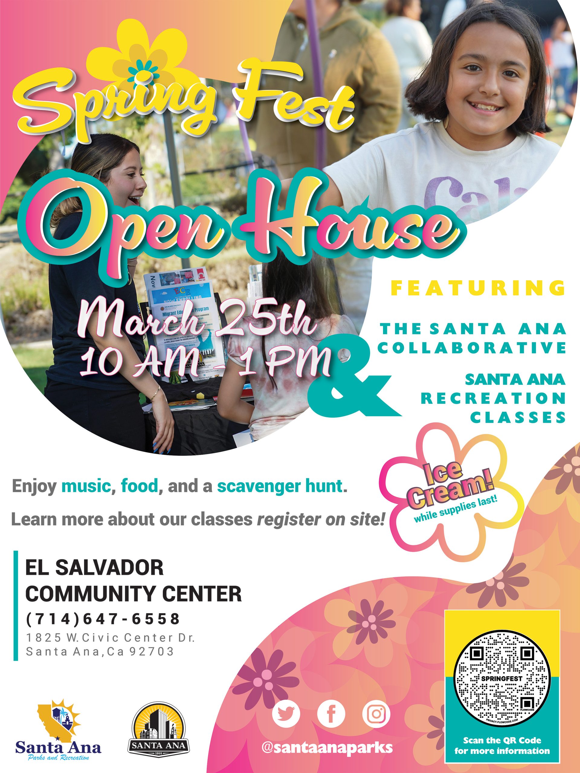 Springest open house flier at El Salvador Park on Mar. 25