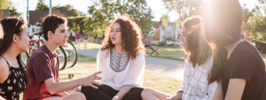 teens in a circle talking