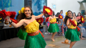 female island dancers performing