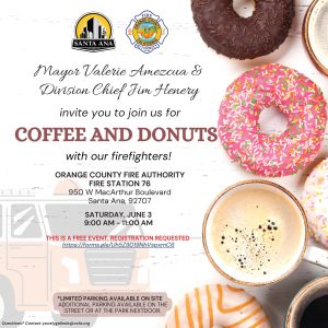 Coffee And Donuts with Mayor Amezcua and firefighters