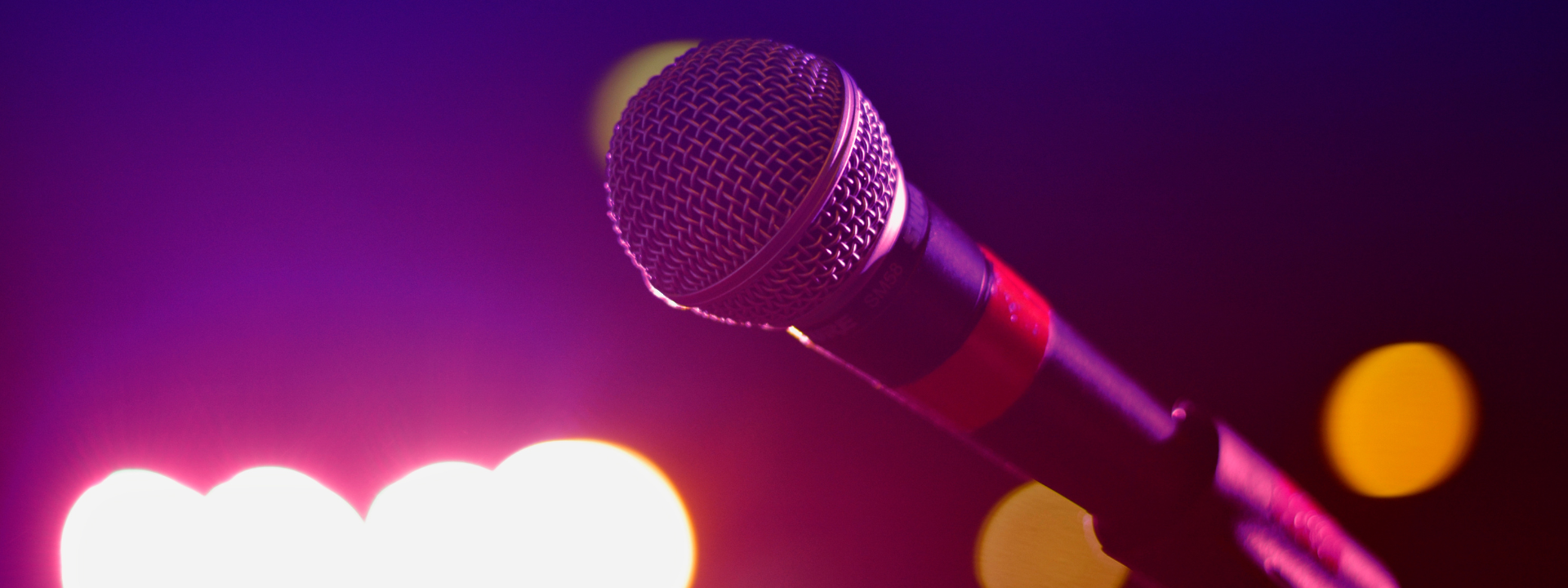 microphone in front of colorful background