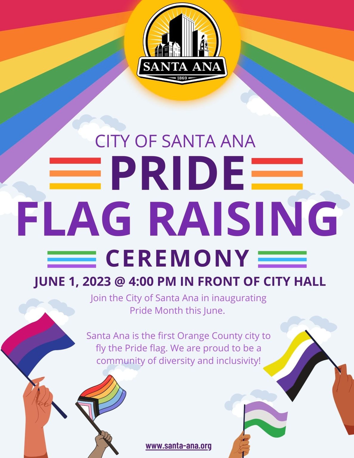 Pride Flag Raising Ceremony City of Santa Ana