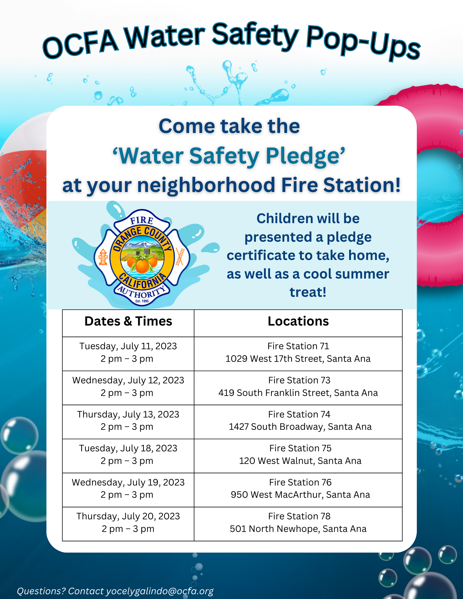 Water Safety Pop-ups