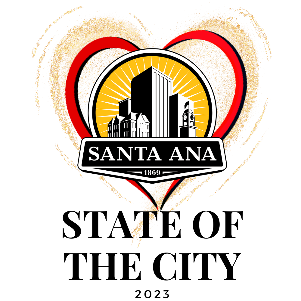 The City logo inside a red and gold heart above the words "State of the City 2023."