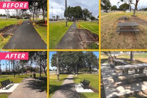 Memorial Park Improvements before and after