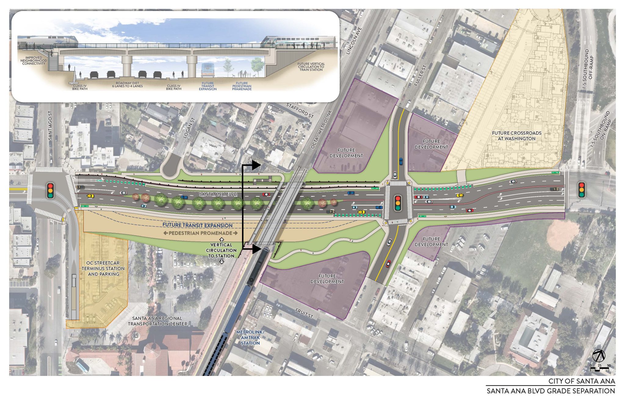 Santa Ana Blvd Grade Separation Project Rendering