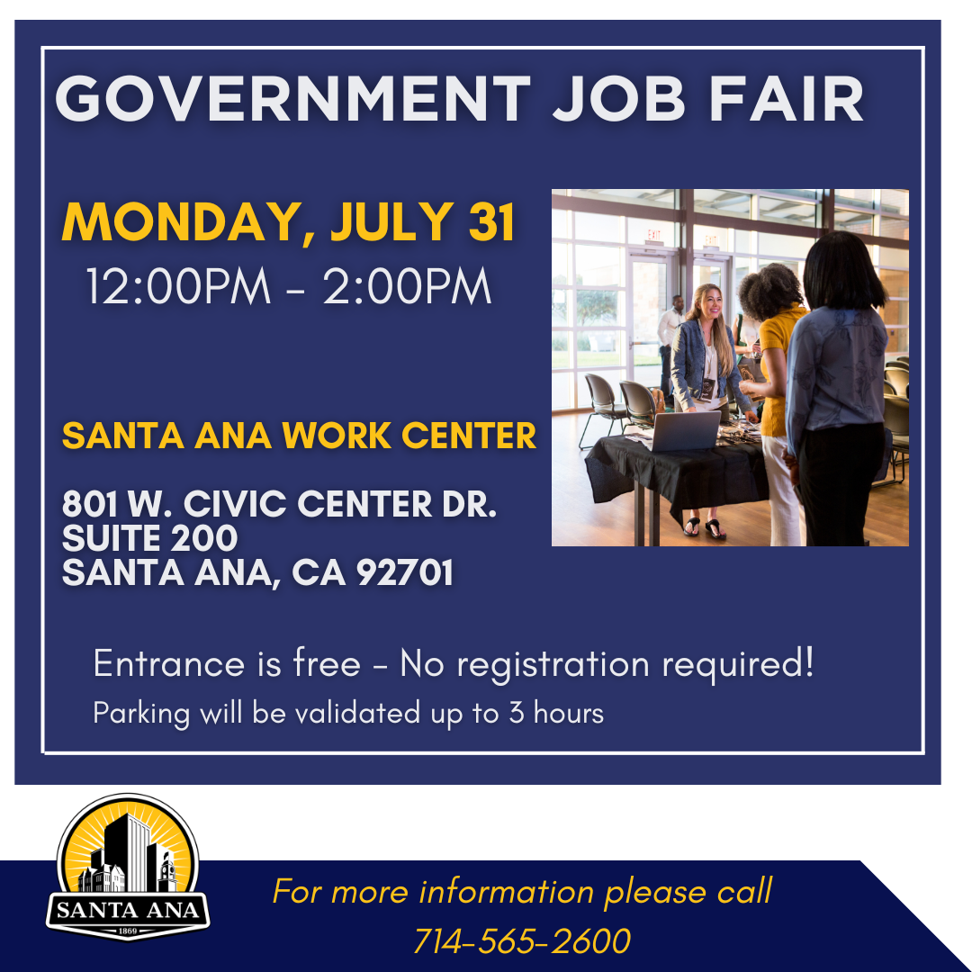 Government Job Fair City of Santa Ana