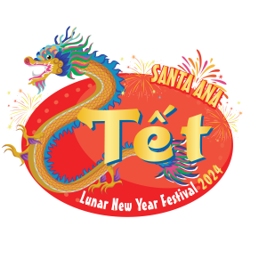 Santa Ana Tet (Lunar New Year) Festival 2024 branded image with dragon