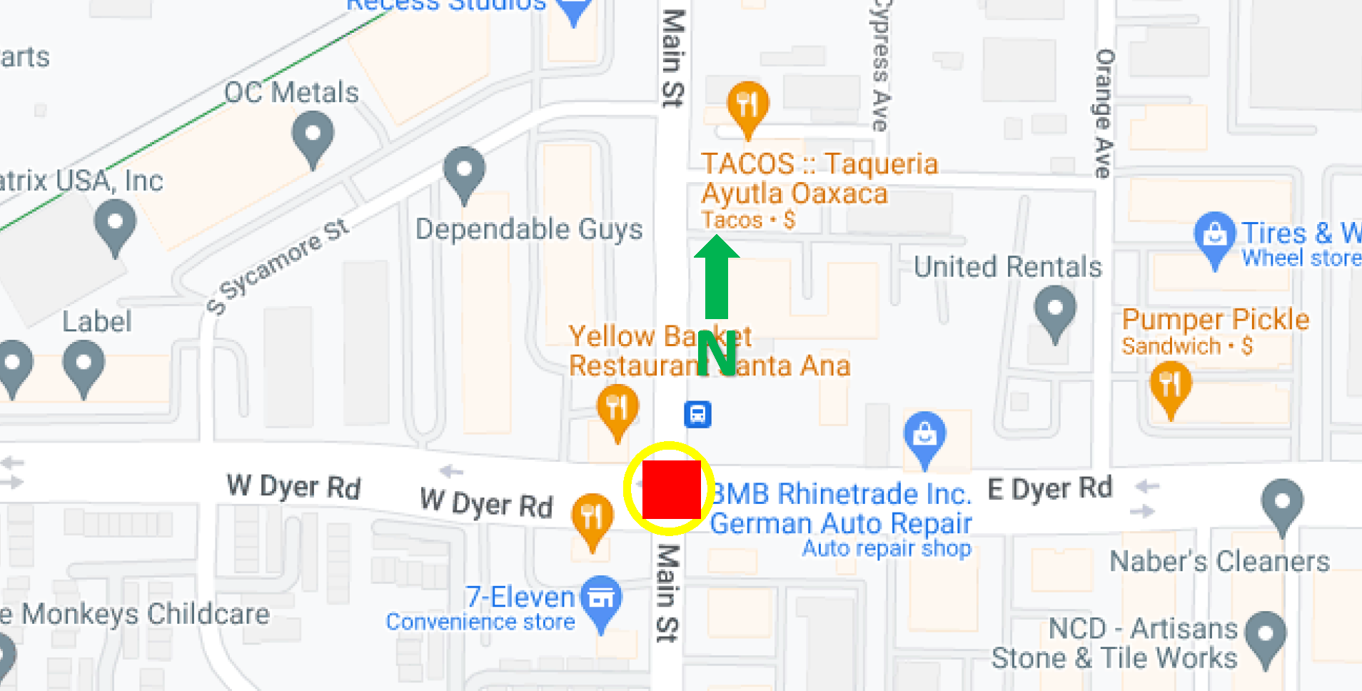 Lane reductions at intersection of Main St. and Dyer Rd., Saturday, October 14, 2023, at 6 a.m., traffic lanes at the intersection of Main Street and Dyer Road will be reduced to one lane in each direction. The lane reductions are due to paving the intersection and will be in effect until 6 p.m. on Saturday.