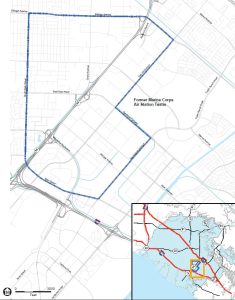 a picture of a map for the Public Meeting - South Basin Groundwater Protection Project October 19, 2023, at 3 p.m. in their boardroom located at 18700 Ward Street in the City of Fountain Valley for the proposed South Basin Groundwater Protection project.