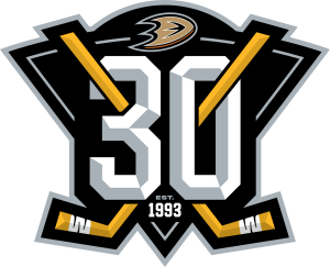 Logo for Anaheim Ducks 30 year anniversary