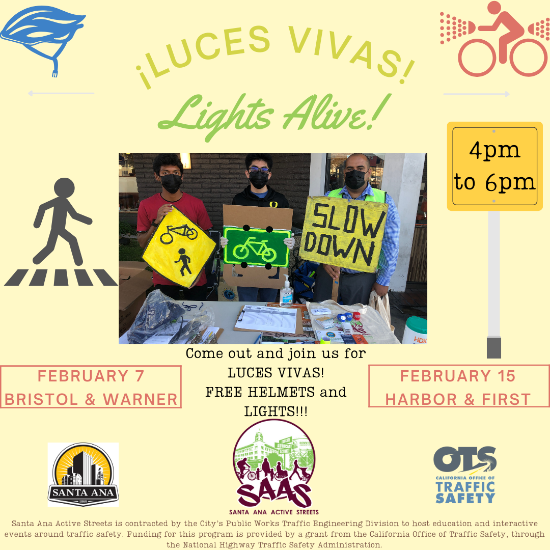 Free Bike Lights and Helmets during Lights Alive City of Santa Ana