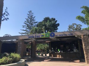 zoo entrance gates and ticket booth windows