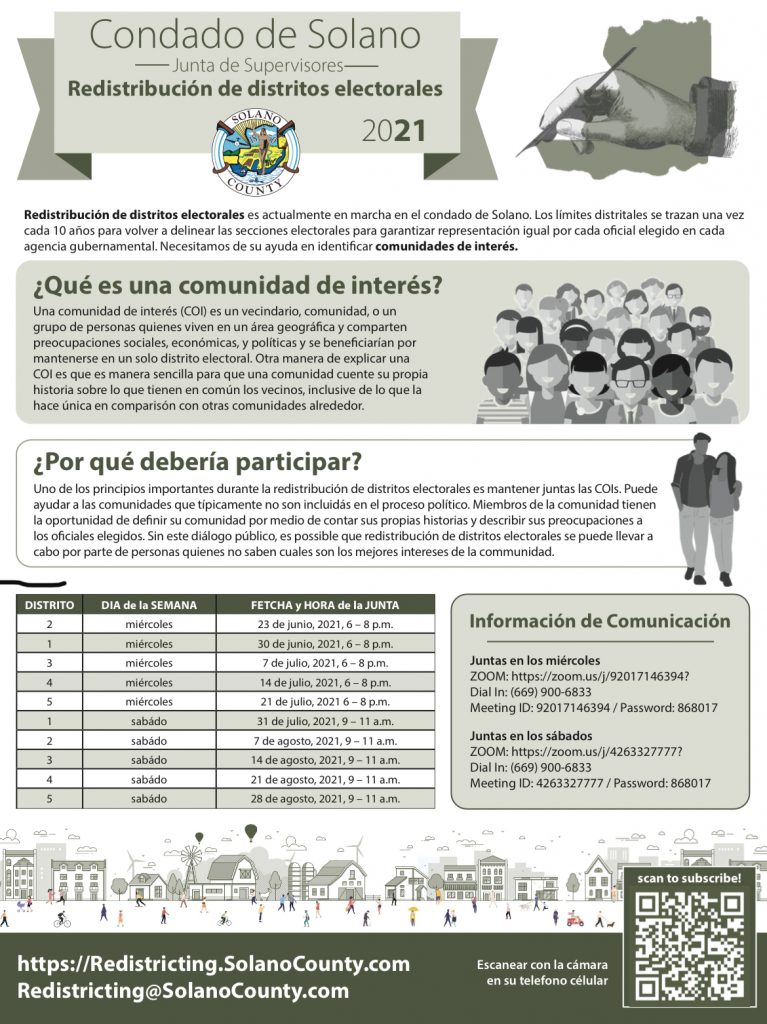 Mailer Spanish Solano County Redistricting