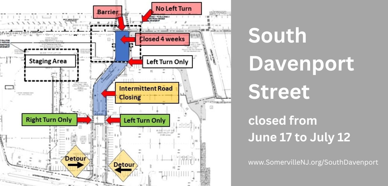 South Davenport Street road closure map