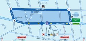 Tour of Somerville 2024 spectator map