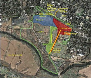 Map showing the boundaries of the area