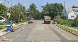 Culver Street roadway with construction