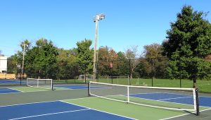 Tennis and pickleball courts at Vander Veer park