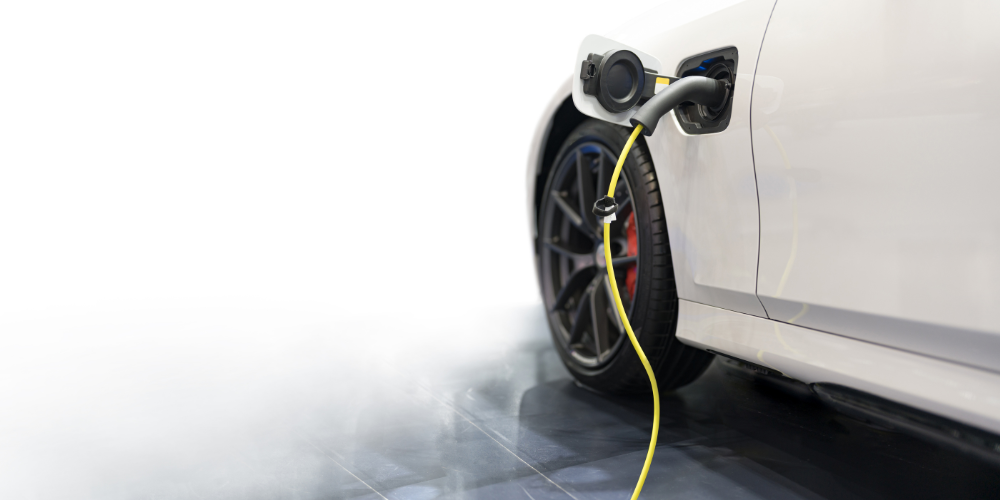 An electric car plugged in