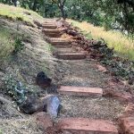 A photo of stair steps on a trail.
