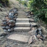 Photo of stair steps on a trail.