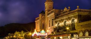 Sebastiani Theater at night