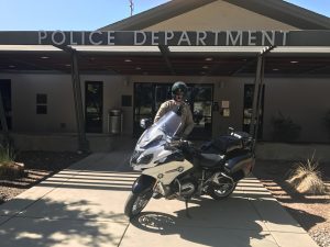 Traffic control officer on motorcycle