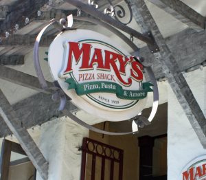 Mary's Pizza Sign