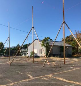 Photo of Storey Poles at Gateway Project Site