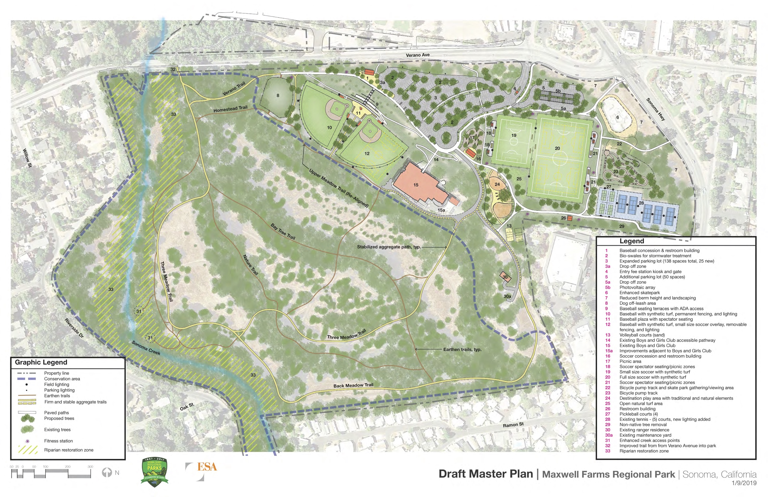 Map of Maxwell Farms Regional Park Master Plan