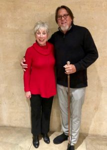 2018 Alcalde Marcel Defreitas Holding the Silver-Headed Cane which he Passed to 2019 Alcaldessa Karen Collins