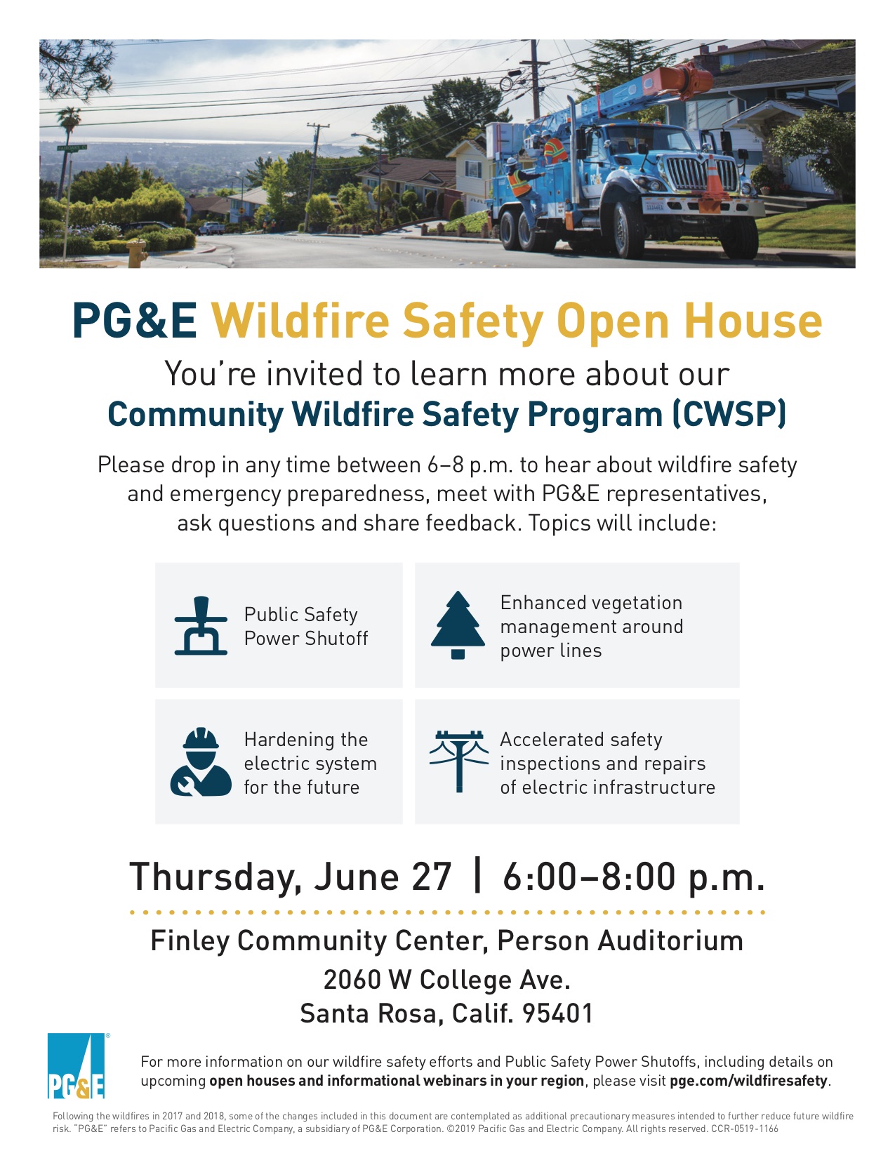 PG&E Wildfire Safety Open House June 27, 2019