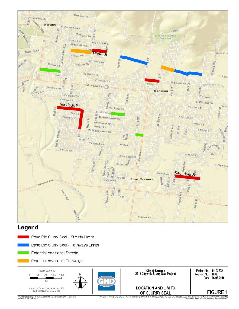 Map of Proposed Project Limits for 2019 Citywide Slurry Seal Project