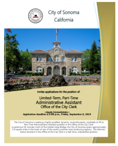 Now Hiring an Administrative Assistant, Office of the City Clerk