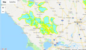 Screenshot of Potential PSPS Outage Map