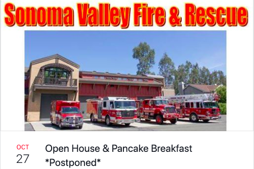 Sonoma Valley Fire Event Postponed