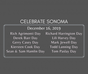 Celebrate Sonoma, December 16th, 2019 Honorees