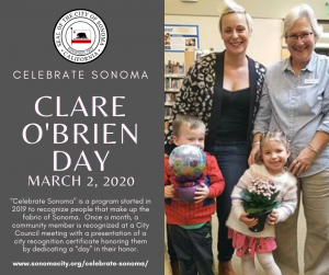 Clare O'Brien Day is March 2, 2020