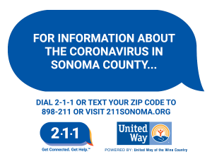 Call or Text 211 for Information about Coronavirus in Sonoma County