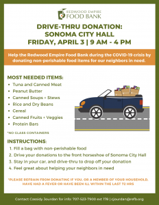 Drive Thru Donation at City Hall April 3rd