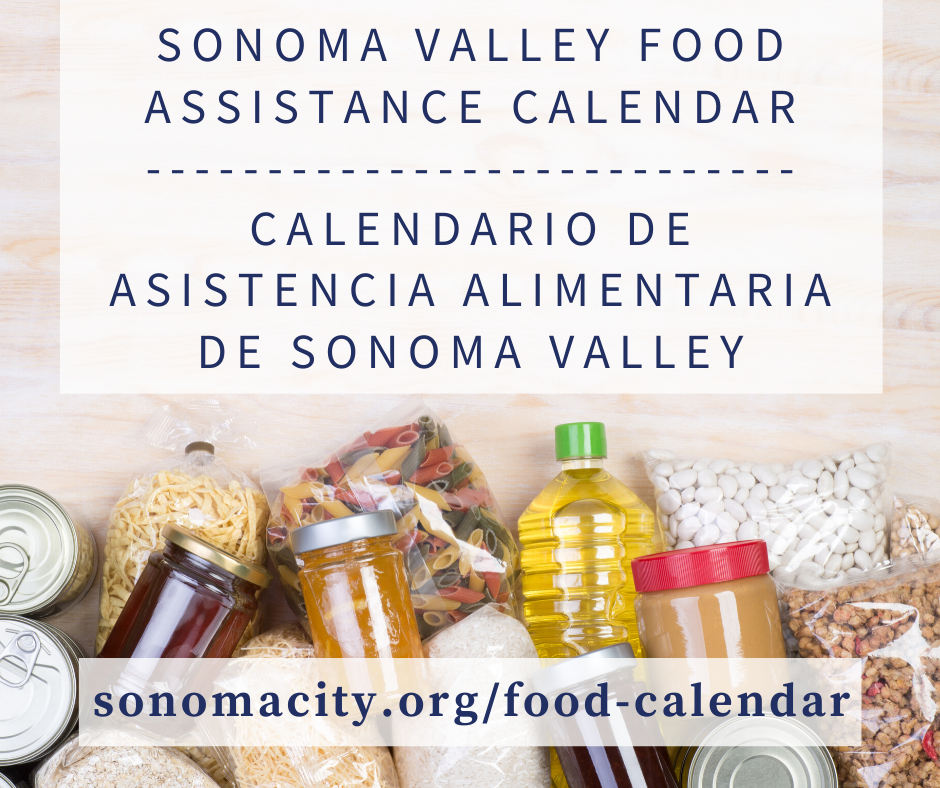 Sonoma Valley Food Assistance Calendar