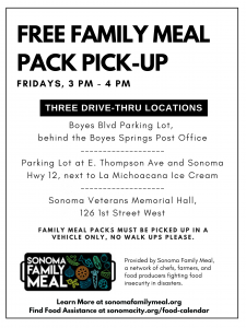 Sonoma Family Meal Pack Pick-Up Poster