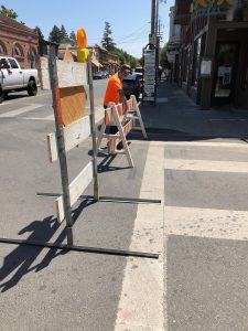 City Staff Places Barriers on 1st St East