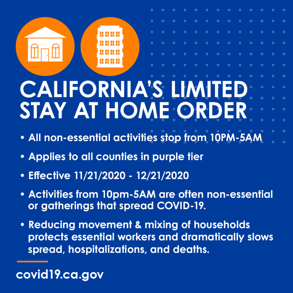 State Issues Limited Stay at Home Order effective November 21 City of